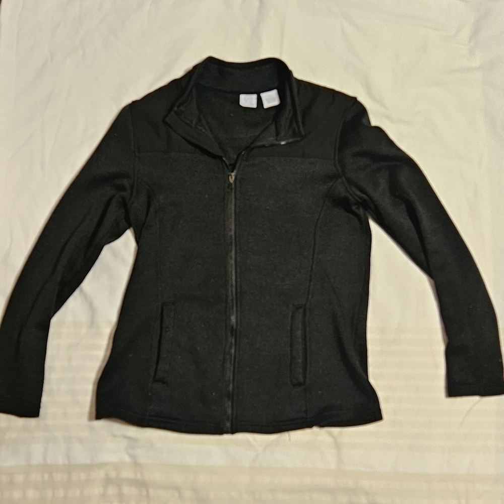 Black collar zip up